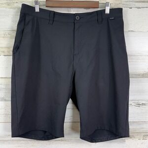 Travis Mathew Mens Shorts Size 35 Black Golf Hybrid Performance Athletic 10" Ins